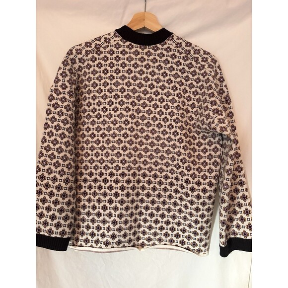 Maje Monasty Graphic Cardigan Sweater Buttons V-neck Pockets Sz 2 Urban Parisian - Picture 3 of 9